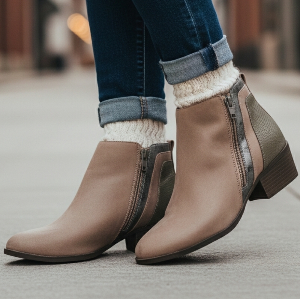 NWOT Madden Girl 8 Modern Contemporary Western Croc Embossed Vegan Booties